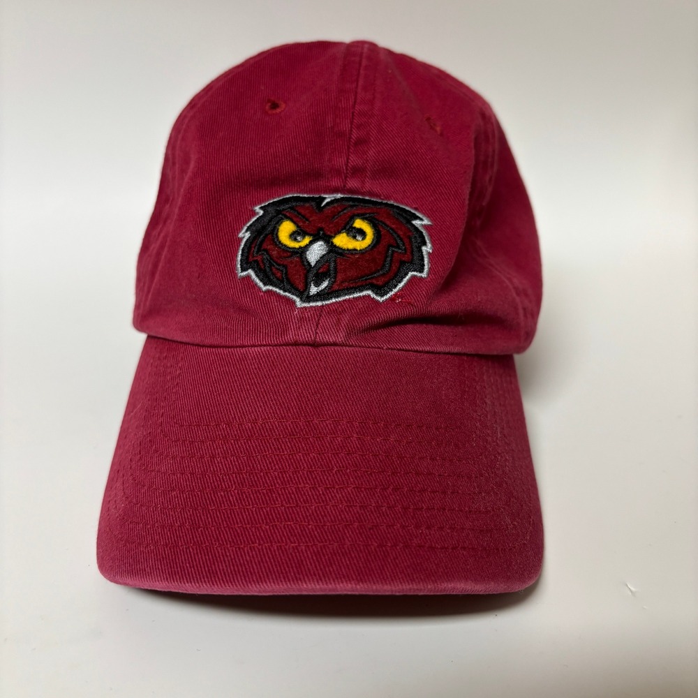 Temple Owls NCAA Lids Easy Fit Maroon Fitted Cotton Dad Hat Cap Mens 6 7/8 Small